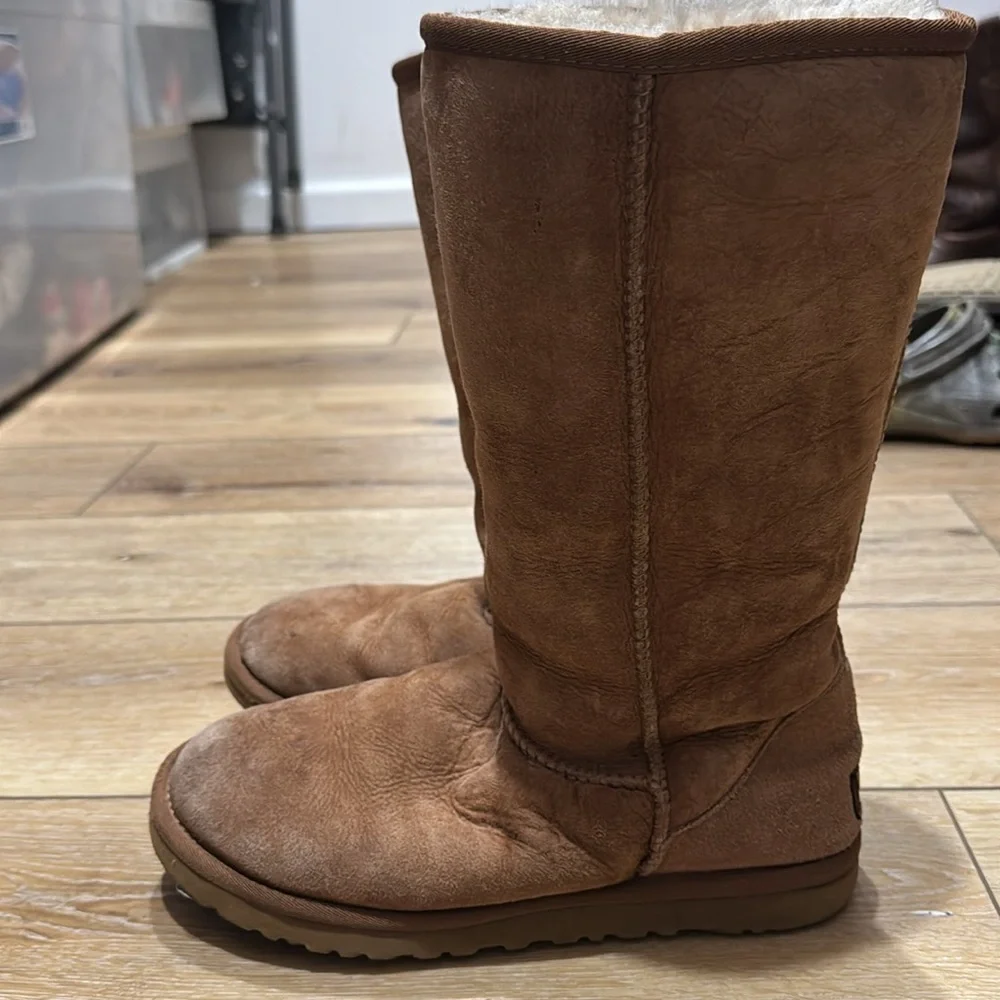 UGG Australia‎ Chestnut Sheepskin Tall Winter Comfort Boots Womens Sz W7